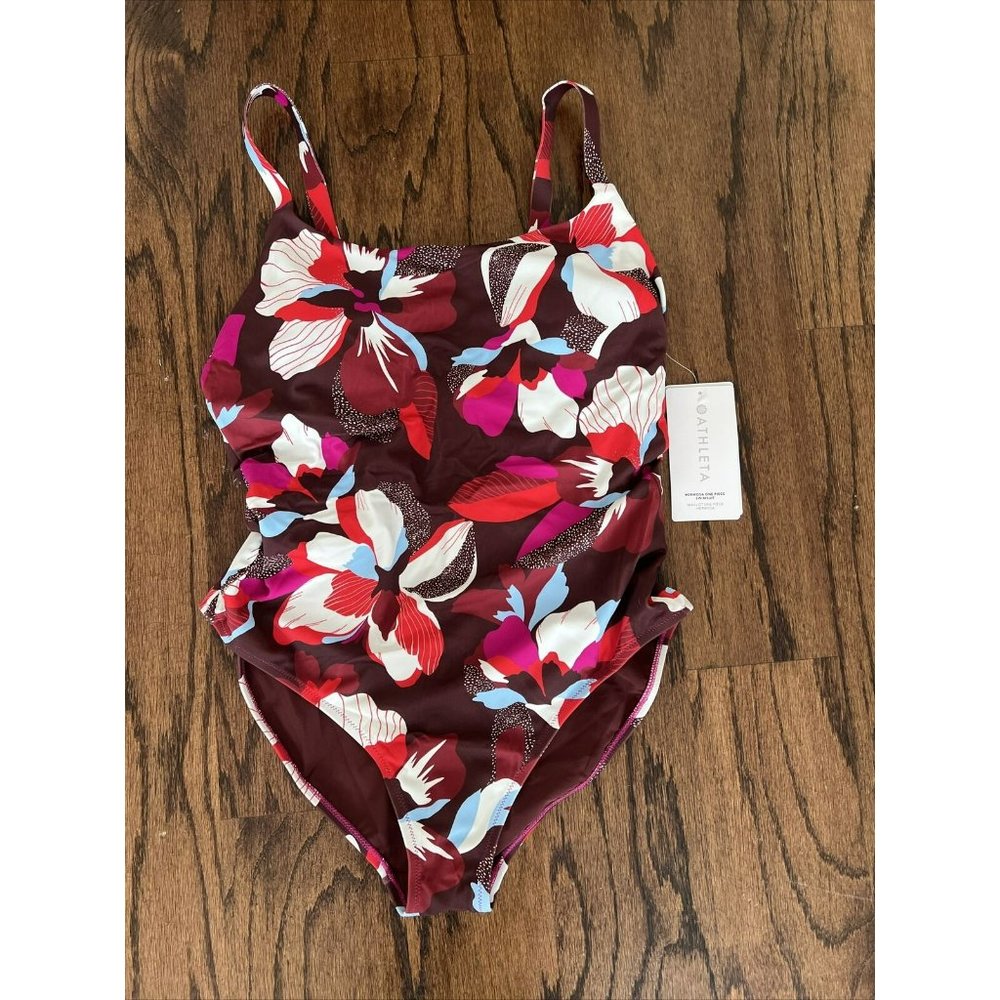 Athleta Hermosa One Piece Swimsuit Size XXS Pink Floral New With Tags - Picture 9 of 13